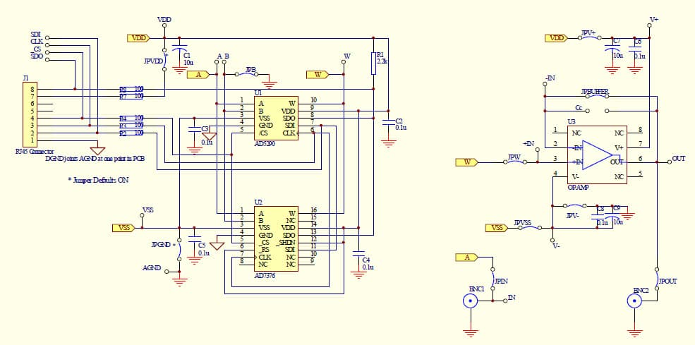 EVAL-AD5290EBZ, Evaluation Board for AD5290, 30V, 256-Position Digital Potentiometer