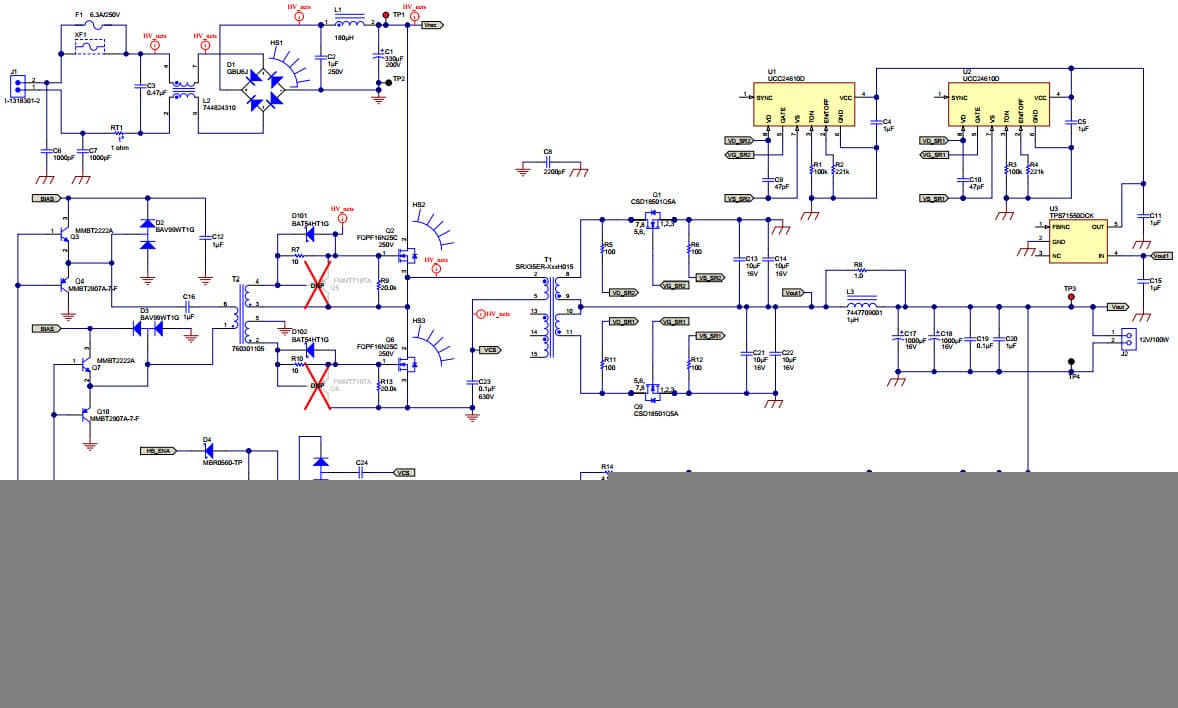 PMP8762, Low-Line, Wide input range LLC Resonant Converter for consumer electronics (12V@10A)