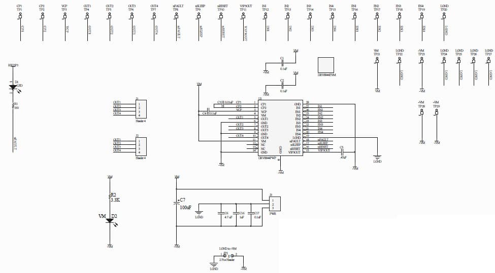 DRV8844EVM, Evaluation Module for DRV8844 Medium Voltage, Quadruple H-Bridge DC Motor Driver