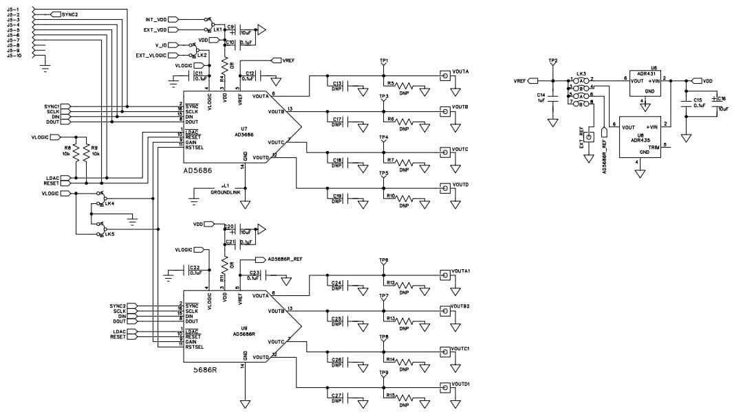 EVAL-AD5689RSDZ, Evaluation Board for AD5689R, Quad, 16-Bit, Serial Voltage-Output Digital to Analog Converter