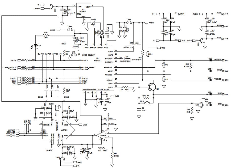 EVAL-AD5422LFEBZ, Evaluation Board for AD5422 Single Channel, 16-Bit, Current Source and Voltage Output DAC, HART Connectivity