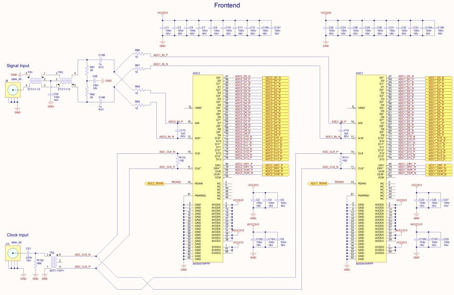 ADS5474ADX-EVM, Evaluation Module for ADS5474, 1-CH, 14-bit, 800 MSPS Analog to Digital Converter