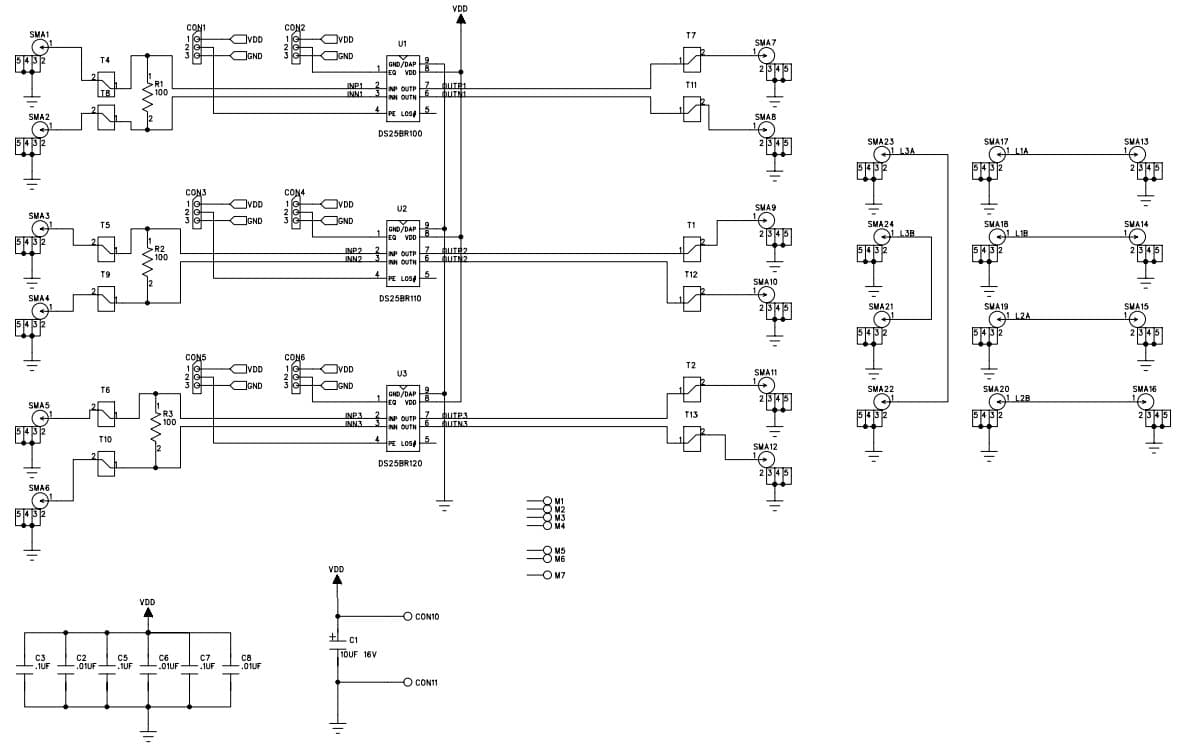 DS25BR110EVK, 3.125 Gbps LVDS Single Channel Buffers with Transmit Pre-emphasis and Receive Equalization family