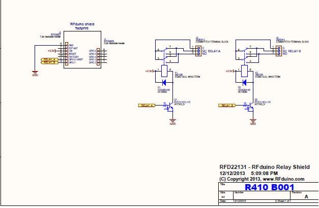 RFD22131, Dual Relay Shield Board