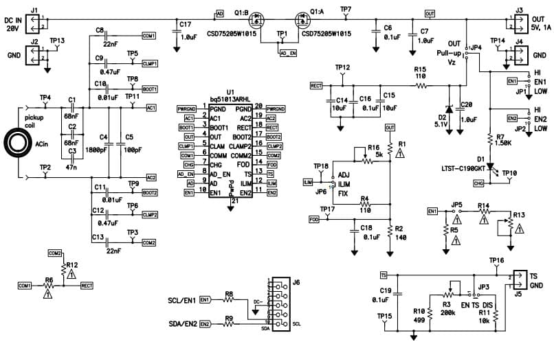 BQ51013AEVM-765, Integrated Wireless Power Receiver Solution, Qi Evaluation Module (QFN Package)