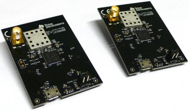 CC2538-CC2592EMK, Evaluation Kit demonstrates the use of the CC2592 PA/LNA Front End together + CC2538 IEEE 802.15.4 System-on-Chip