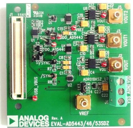 EVAL-AD5453SDZ, Evaluation board for Evaluating the AD5453 Current Output/Serial Input DAC