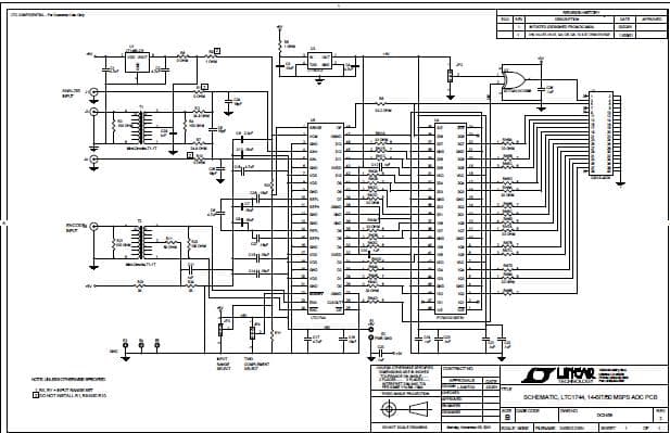 DC345B, Demo Board featuring LTC1744CFW 14-Bit, 50Msps ADC