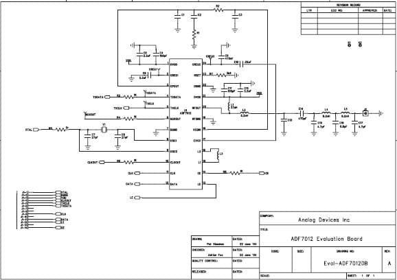 EVAL-ADF7012DB2, Evaluation Board for ADF7012 ISM Band Transmitter, Single Chip Low Power UHF Transmitter