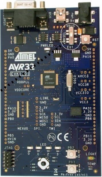 ATEVK1101, Evaluation kit development system for the AT32UC3B AVR Microcontroller