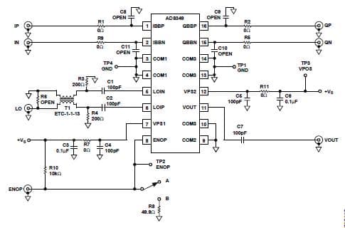 AD8349-EVALZ, Evaluation Board for AD8349, 700 MHz to 2700 MHz Quadrature Modulator