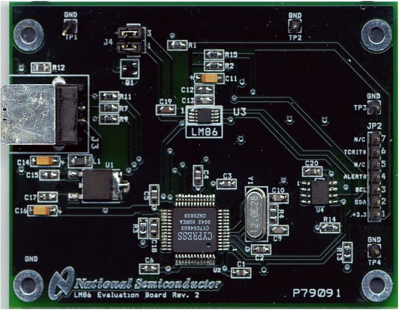 LM86EVAL, Evaluation Board Using LM86 High Temperature, Remote Diode Temperature Sensor