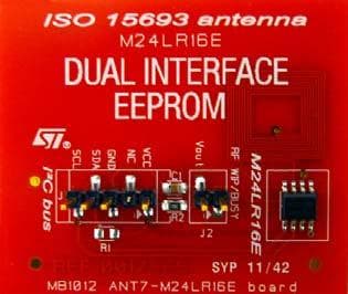 ANT7-M24LR16E, 15 mm x 15 mm double layer antenna reference board for the M24LR16E-R Dual Interface EEPROM