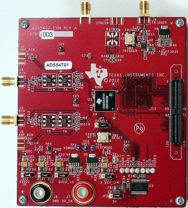 ADS5401EVM, Evaluation Module using ADS5401 Single Channel, 12-Bit, 800 Msps Analog-to-Digital Converter