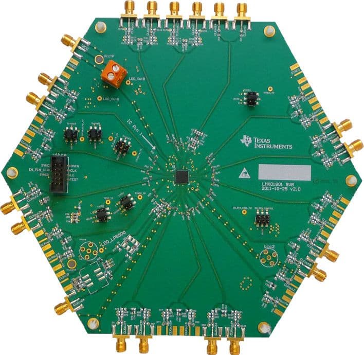 LMK01801BEVAL/NOPB, Evaluation Board using LMK01801, 3.1-GHz Dual Clock Divider Buffer