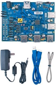 CY4613, Development Kit that is an easy-to-use to evaluate and develop solutions on the USB-IF certified CYUSB331x family of HX3 USB 3.0 hub controllers