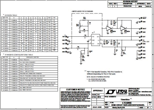 DC1562B-C, Demonstration Board for the LTC6992-1, 10 kHz, 0% to 100% Duty Cycle PWM