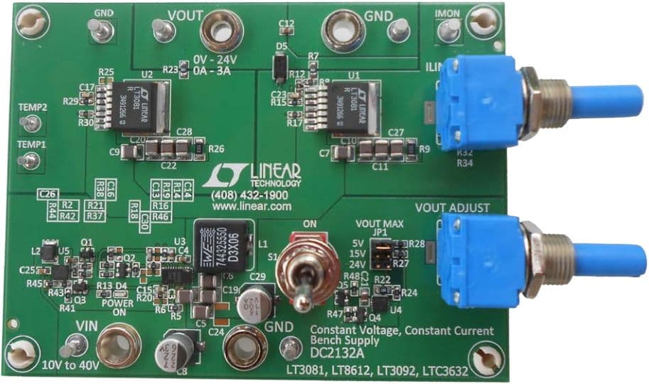 DC2132A, Demonstration Board using LTC3632 Step-Down Regulator, 24V, 3A Constant Voltage, Constant Current Bench Supply