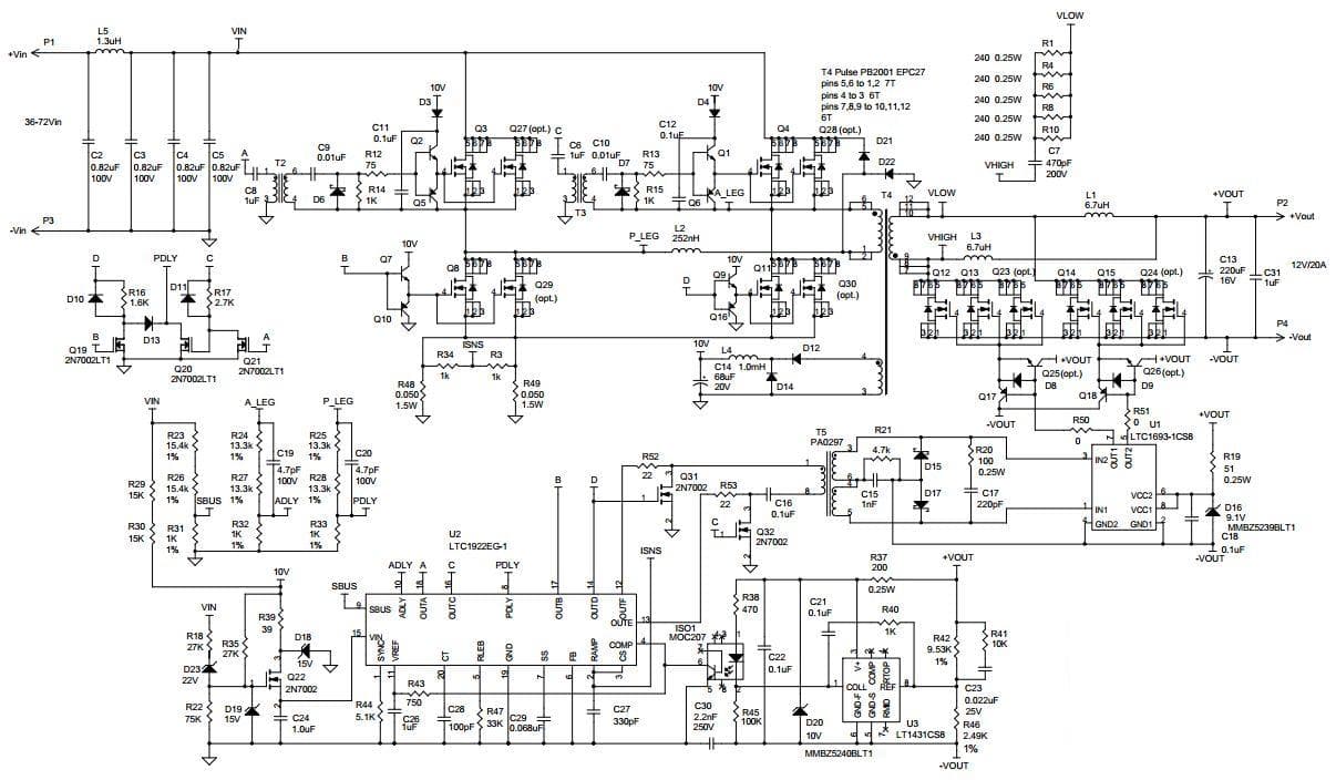 DC444A, Demonstration Board using LTC1922, 12V, 20A Synchronous Phase Modulated Full-Bridge Controller