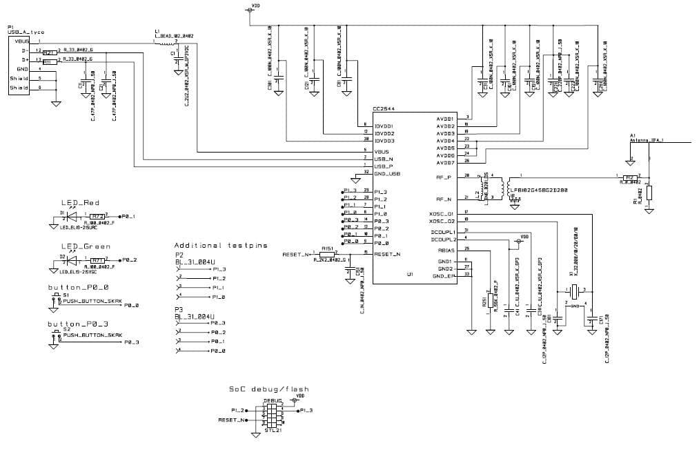 CC2544USB-RD, CC2544 USB Dongle Reference Design