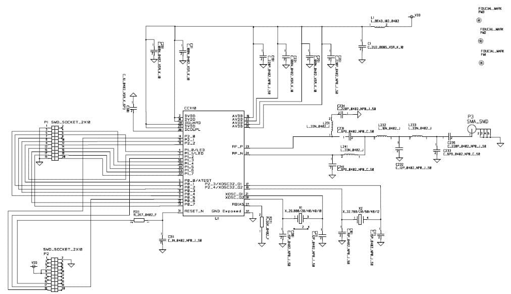 CC1110EM315_REFDES, CC1110EM 315 MHz Reference Design for the CC1110 RF Transceiver