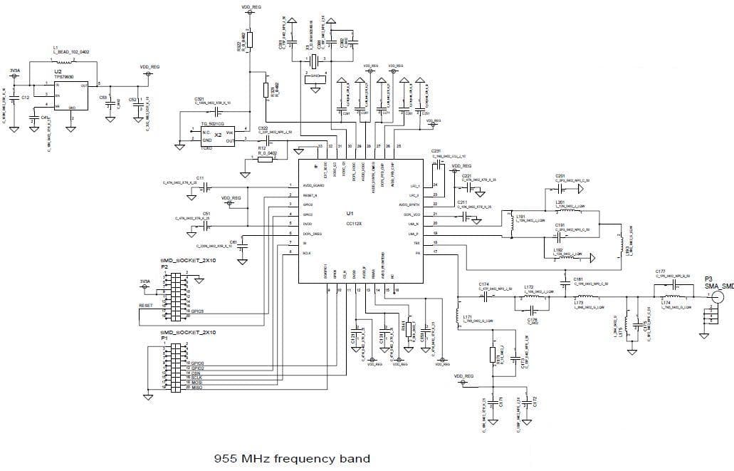 CC1120EM-955-RD, CC1120EM 955 MHz Reference Design for the CC1120 RF Transceiver