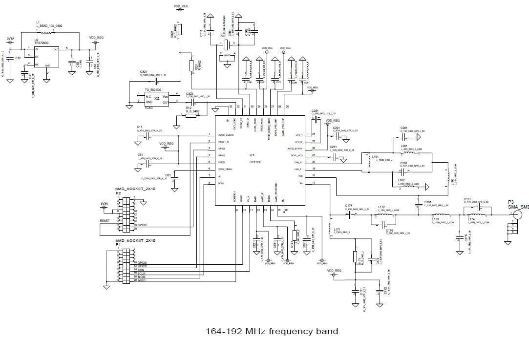 CC1125EM-169-RD, CC1125EM 169MHz Reference Design for the CC1125 RF Transceiver