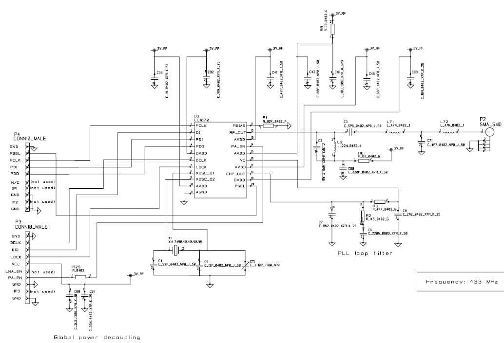 CC1070EM_REFDES, 433-MHz CC1070EM Reference Design for the CC1070 RF Transceiver