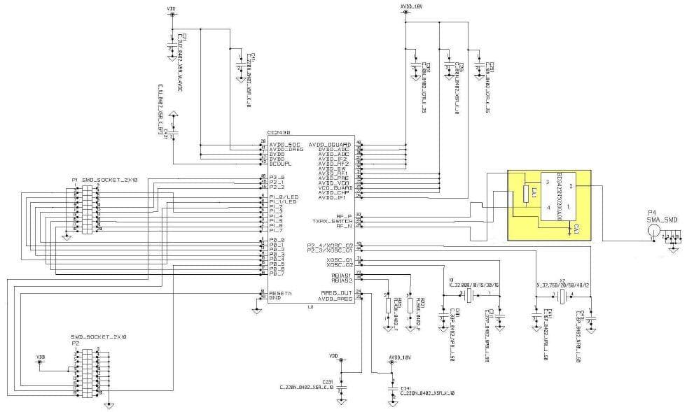 CC2430BALUN_REFDES, CC2430 Anaren Balun Reference Design