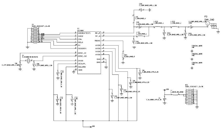 CC1100EM433_REFDES, CC1100EM 315-MHz Reference Design for the CC1100 RF Transceiver