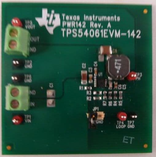 PMP9535, 36 to 57 Vin, 5.4 Vout, 150 mA using TPS54061 Features light-load efficiency using Telecom voltages