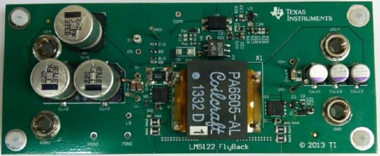 PMP9256, 9Vin to 60Vin, 12Vout at 5A, Single-Phase Isolated Synchronous Flyback Converter