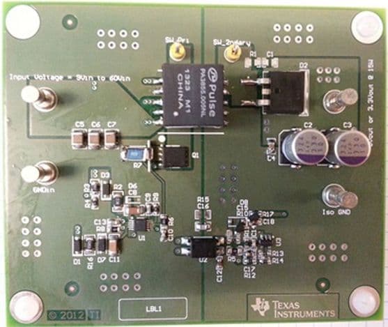 PMP9253, 9Vin to 60Vin, 5Vout at 3A, Isolated Flyback Converter