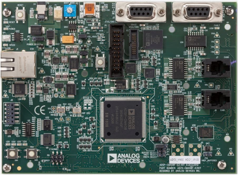 ADZS-CM408F-EZBRD, ADSP-CM40x EZ-Board Evaluation System provides a Low-Cost Hardware Solutions for Evaluating the ADSP-CM40x Mixed-Signal Control Processors