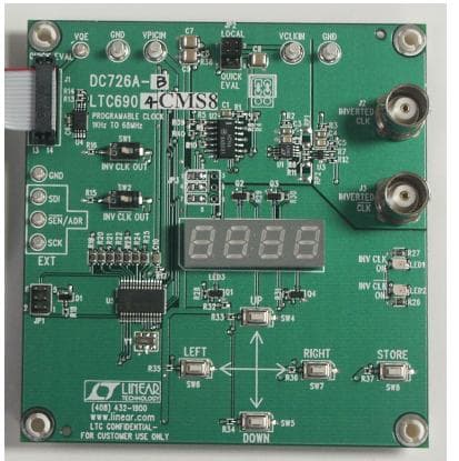 DC726A-B, Demonstration Board for the LTC6904 1kHz to 68MHz Serial Port Programmable Oscillator