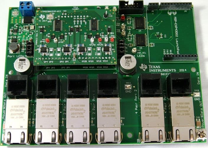 TPS23861EVM-612, Evaluation Module for the TPS23861 Quad IEEE 802.3 at PoE PSE Controller