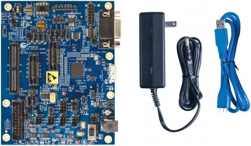 CYUSB3KIT-001, Cypress EZ-USB FX3 Development Kit (DVK) that enables customers to evaluate the FX3 device