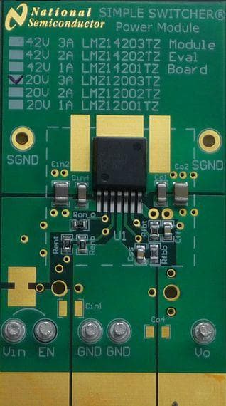 LMZ12001EVAL/NOPB, Evaluation Module using LMZ12001 SIMPLE SWITCHER power