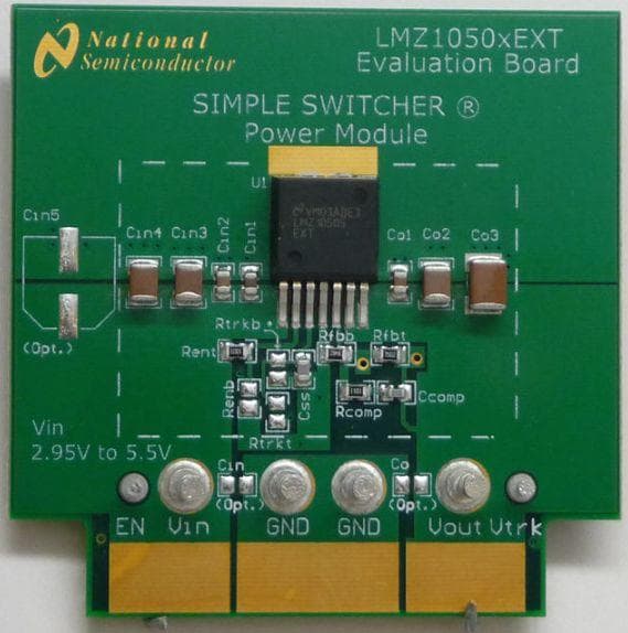 LMZ10505EXTEVAL/NOPB, Evaluation Board for LMZ10505 Simple Switcher DC to DC PWM switching