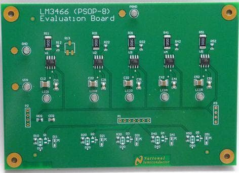 LM3466MREVAL/NOPB, Evaluation Board using LM3466 linear LED driver for lighting systems that consist of multiple LEDs