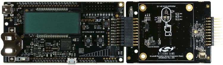 BIOMETRIC-EXP-EVB, Biometric-EXP Evaluation Board Using Si7013 Humidity/Temperature Sensor and Si1146 Proximity/UV/Ambient Light Sensor