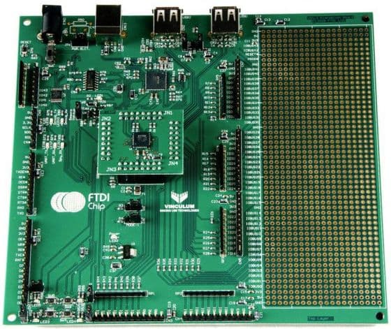 V2-EVAL-EXT64, VNC2 Daughter Board Module with 64-pin QFN VNC2 device for the FT4232H USB to UART Bridge