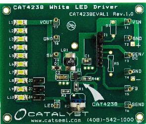 CAT4238AEVB, 10-LEDs White LED Driver Evaluation Board for Digital Camera applications