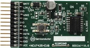 NCV74250V1GEVB, 3.3V, 150mA LDO Evaluation Board for LIN Transceiver