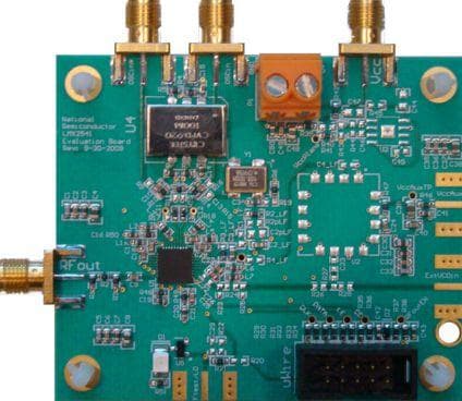 LMX25413740EVAL/NOPB, Evaluation Board using LMX2541SQ3740E ultra low noise platinum frequency synthesizer with integrated VCO