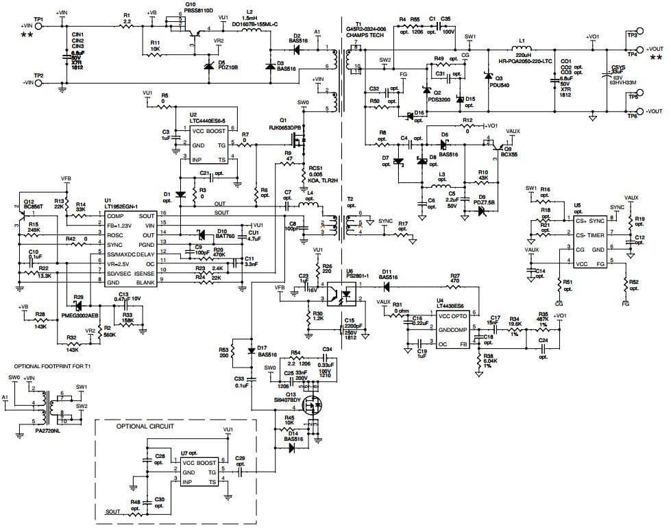 DC1317A-H, Demo Board using the LT1952-1 Active Reset, Isolated 9-36V Input to 48V at 1.5A DC/DC Power Converter