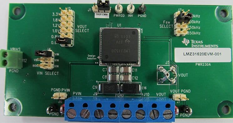 LMZ31520EVM-001, 20A SIMPLE SWITCHER Power Module Evaluation Board, 3V to 14.5V Input