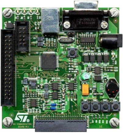 EVALCOMMBOARD, Communication and Control Board based on ST72F651AR6 microcontroller for power line communication and industrial products