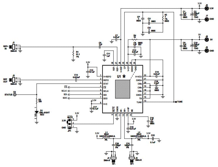 DC1705C-D, Demo Board Using for LTC6946-4 Ultra Low Noise and Spurious 700MHz to 6.39GHz Integer-N Synthesizer with Integrated VCO