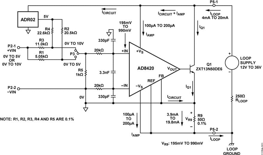 Configurable 4-20 mA Loop Powered Transmitter/Receiver Using a Micropower Instrumentation Amplifier